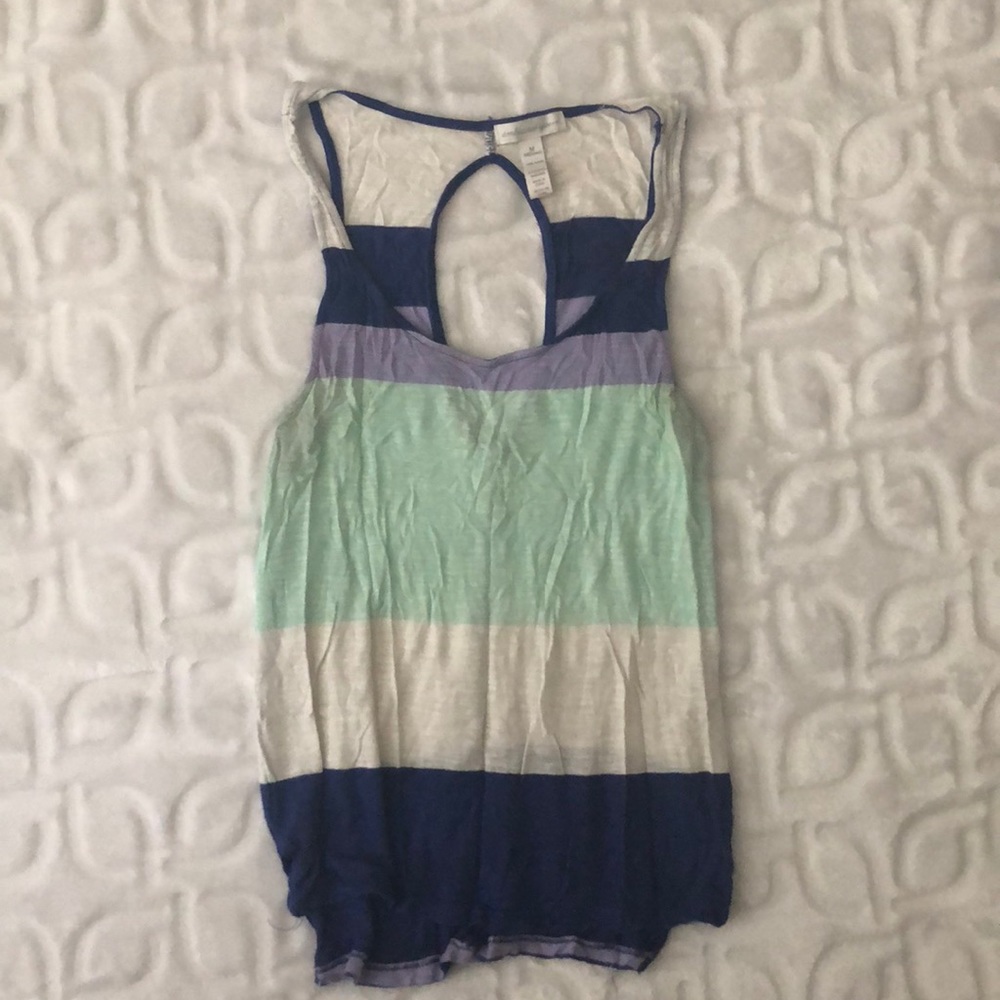 Keyhole Back Color Block Tank